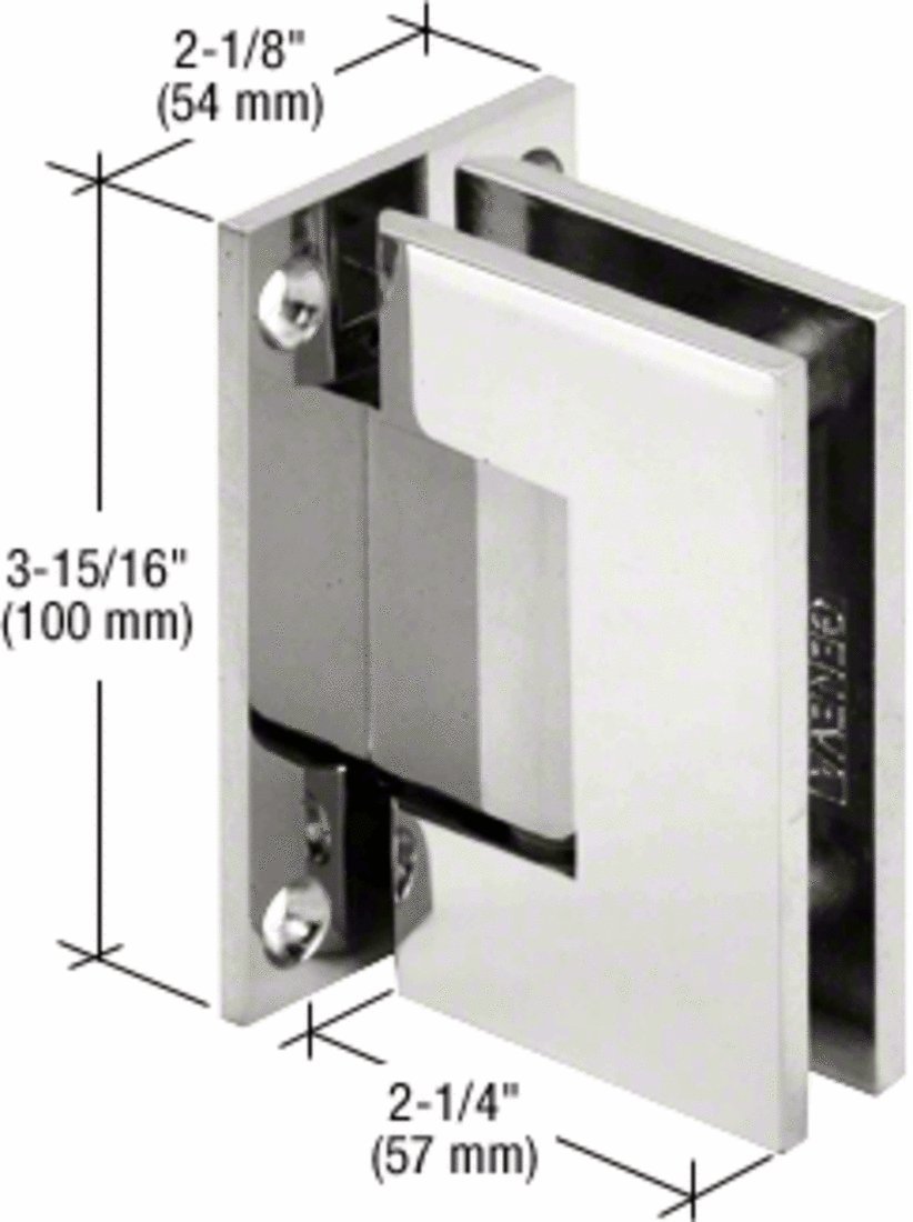 CRL Vienna 037 Series Chrome Wall Mount Shower Door Hinge with Internal