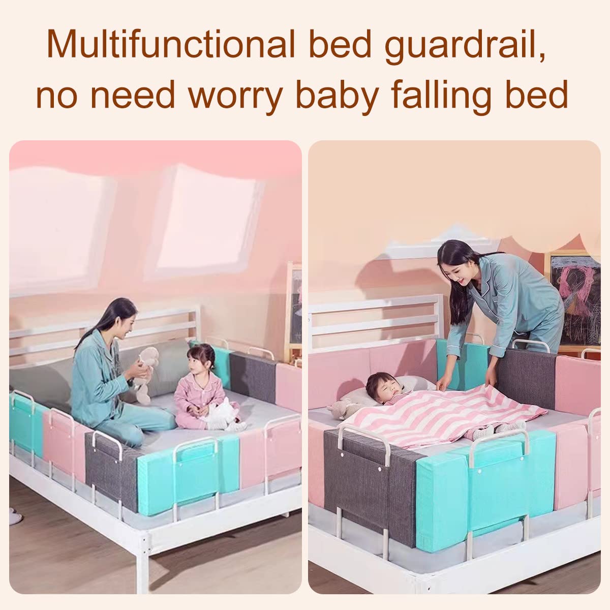 Adjustable Bed Rails and Safety Bumpers for Elderly, Adults, and Toddlers – Secure Bed Guard for King, Queen, Twin, and Full Sizes – Bedside Assist, Grab Bars, and Barrier Support for Kids and Seniors