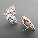 Mariell Rose Gold Cubic Zirconia Crystal Bridal Earrings, Marquis Shape CZ Curved Clusters, Earrings for Wedding, Bridesmaids, Homecoming, Mother of the Bride
