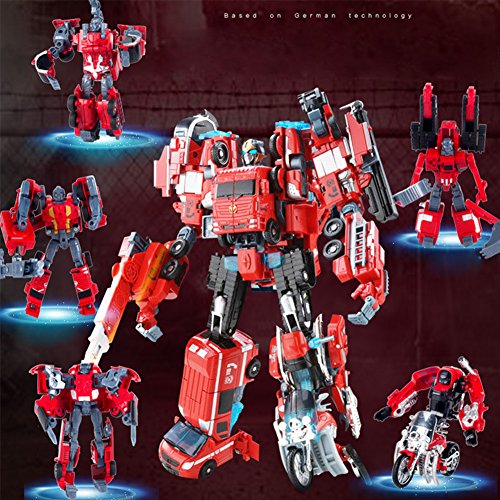 Qiyun Deformed Robot Toy 5-in-2 Mini Children Intellectual Engineering Truck Manual Transformation Robot Model Plastic Toy Christmas Giftstyle:Arm King Kong