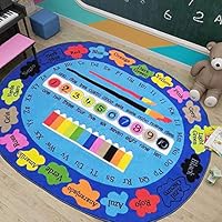 Kids Rug Extra Large 51×74 inches ABC Area Rug Numbers Colors Bilingual Educational Learning Children Carpet Playmat Rug