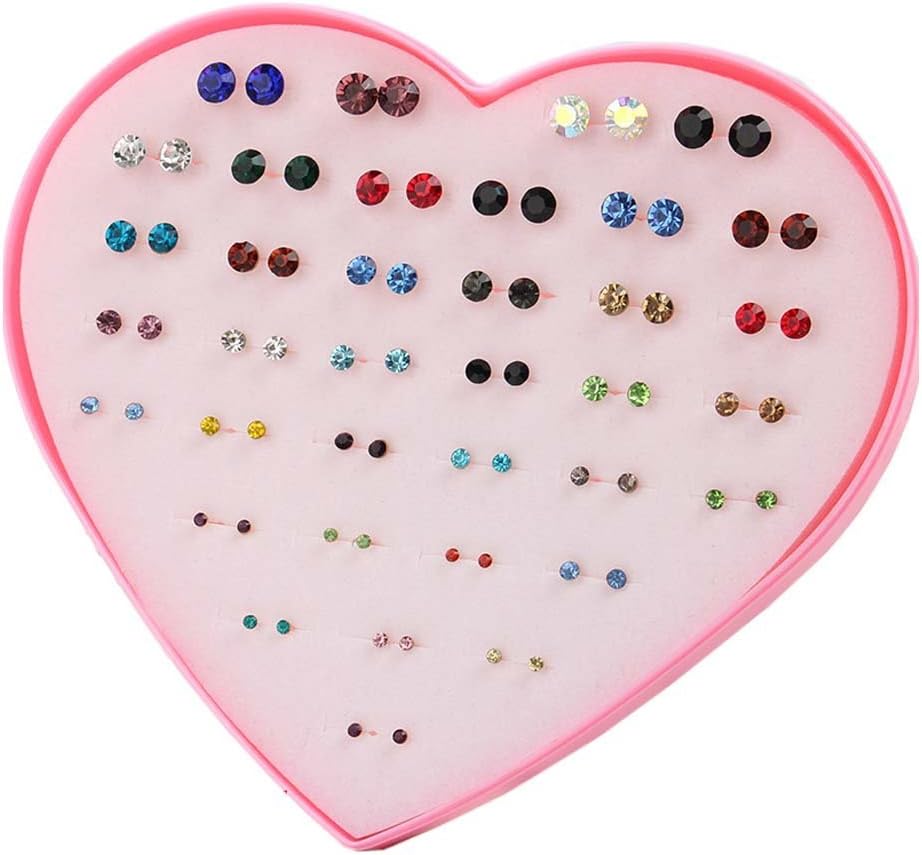 36 Pairs of Hypoallergenic Stud Earrings Set Party Favor for Women Girls Kids Christmas Gift, E-07