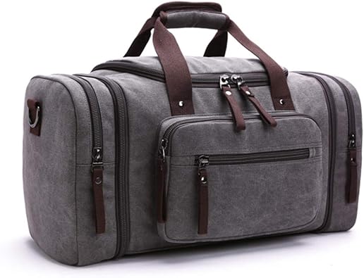 Amazon 旅行 ボストンバッグ 大容量 スポーツバッグ 2way キャンバス 本革 アウトドア ジム ショルダーバッグ キャンプ 修学旅行 通学 トラベル 普段使い 運動 メンズ 登山 自転車 荷物 多機能 グレー Ateng ボストンバッグ