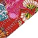 Handicrunch Red Kantha Stitch Decorative Gudri Floral Print Twin Size Quilt Bed Spread 90 X 68