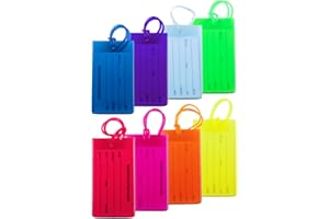 AI-DEE Flexible Travel Luggage Tags - Name ID Labels Set for Suitcases - 2 Pack