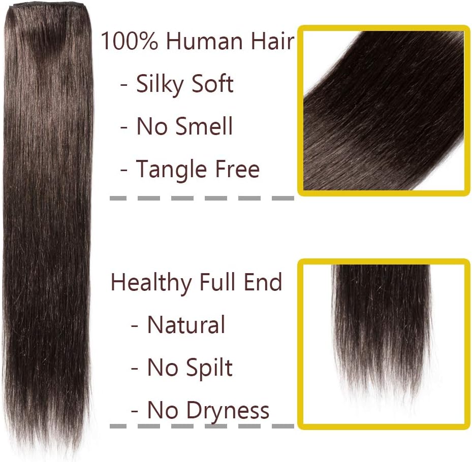 Silk-co Hair Extensions Clip in Hair Extension Human Hair (14"-60g - Image 3