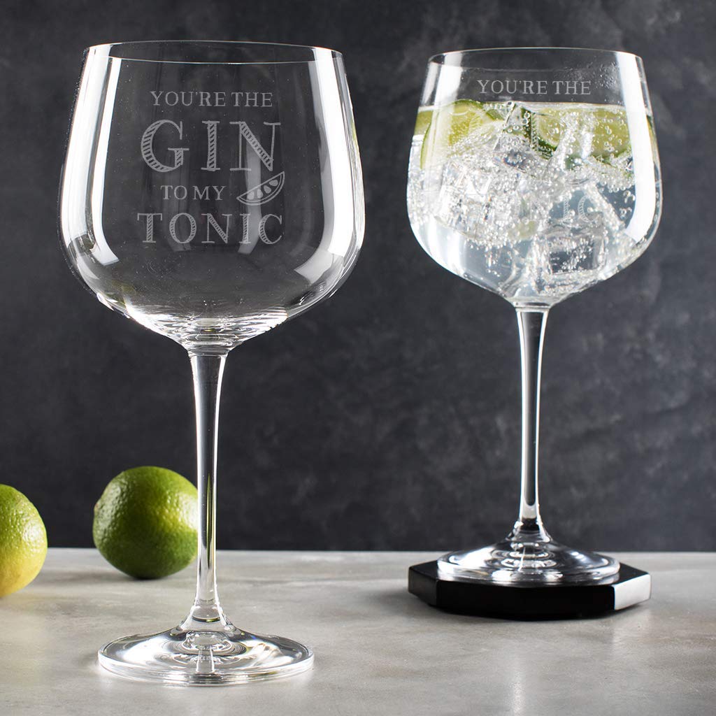 ''You Are The Gin To My Tonic'' Novelty Gin Glass For Women/Engraved