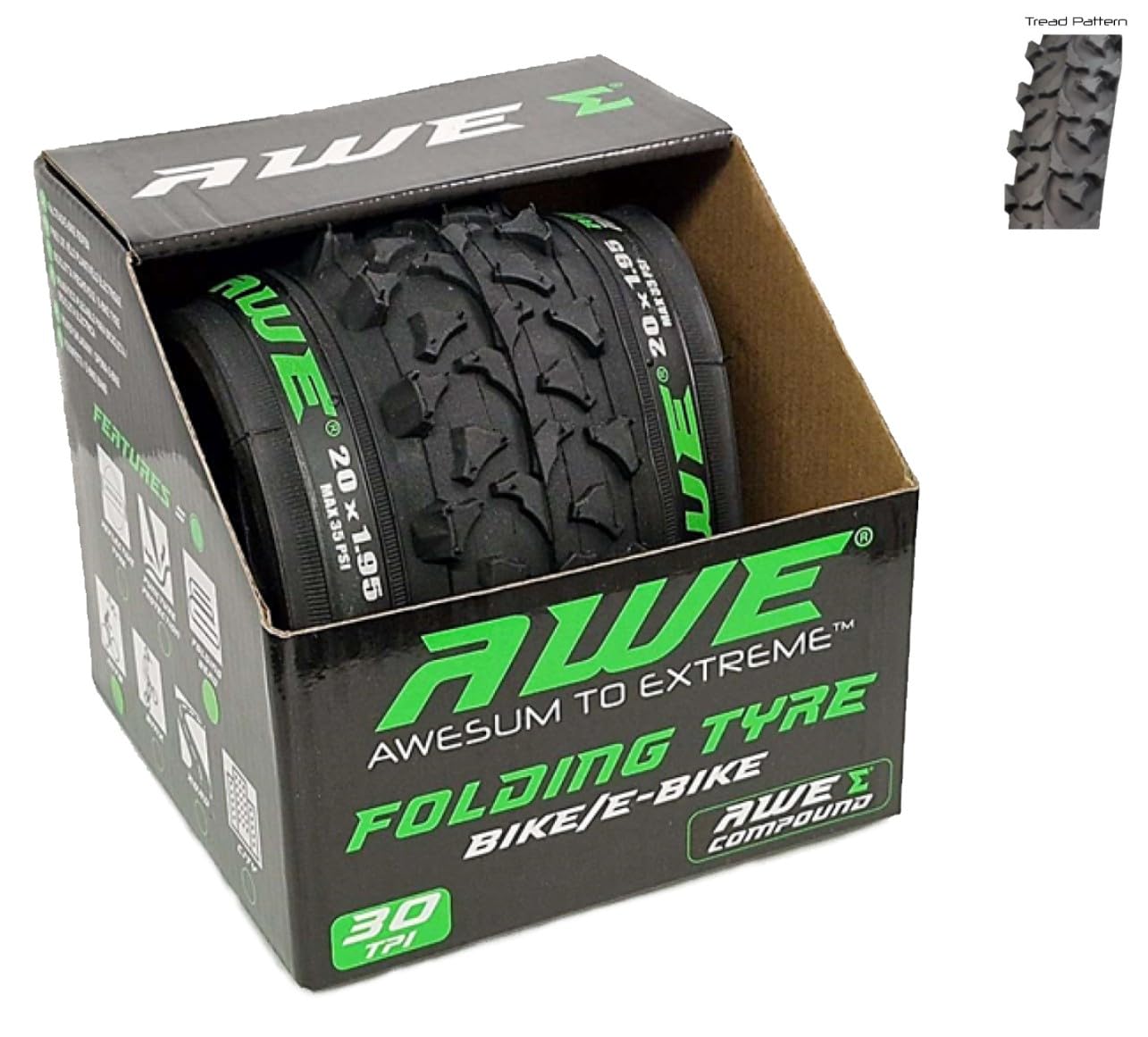 Aero Sport® Bicycle Bike 20 x 1.95 Cycle Tyre