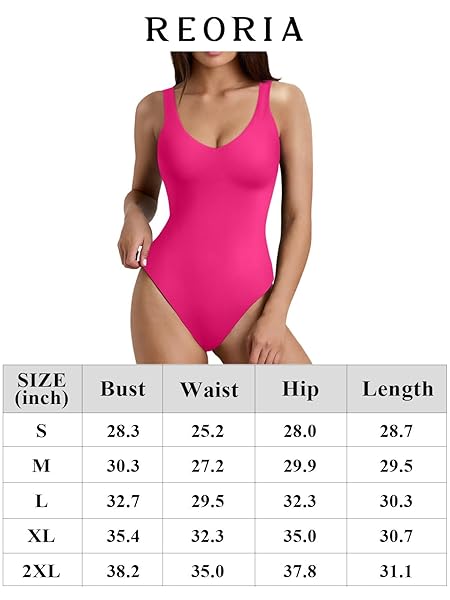 REORIA WOMEN’S V NECK SLEEVELESS BODYSUITS SEXY BACKLESS SLIMMING DOUBLE LINED BASIC TANK TOP BODY SUITS(NUDE MEDIUM)