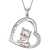 qielizhu Red Panda Gifts 925 Sterling Silver Red Panda Necklace for Women Cute Animal Jewelry Gifts