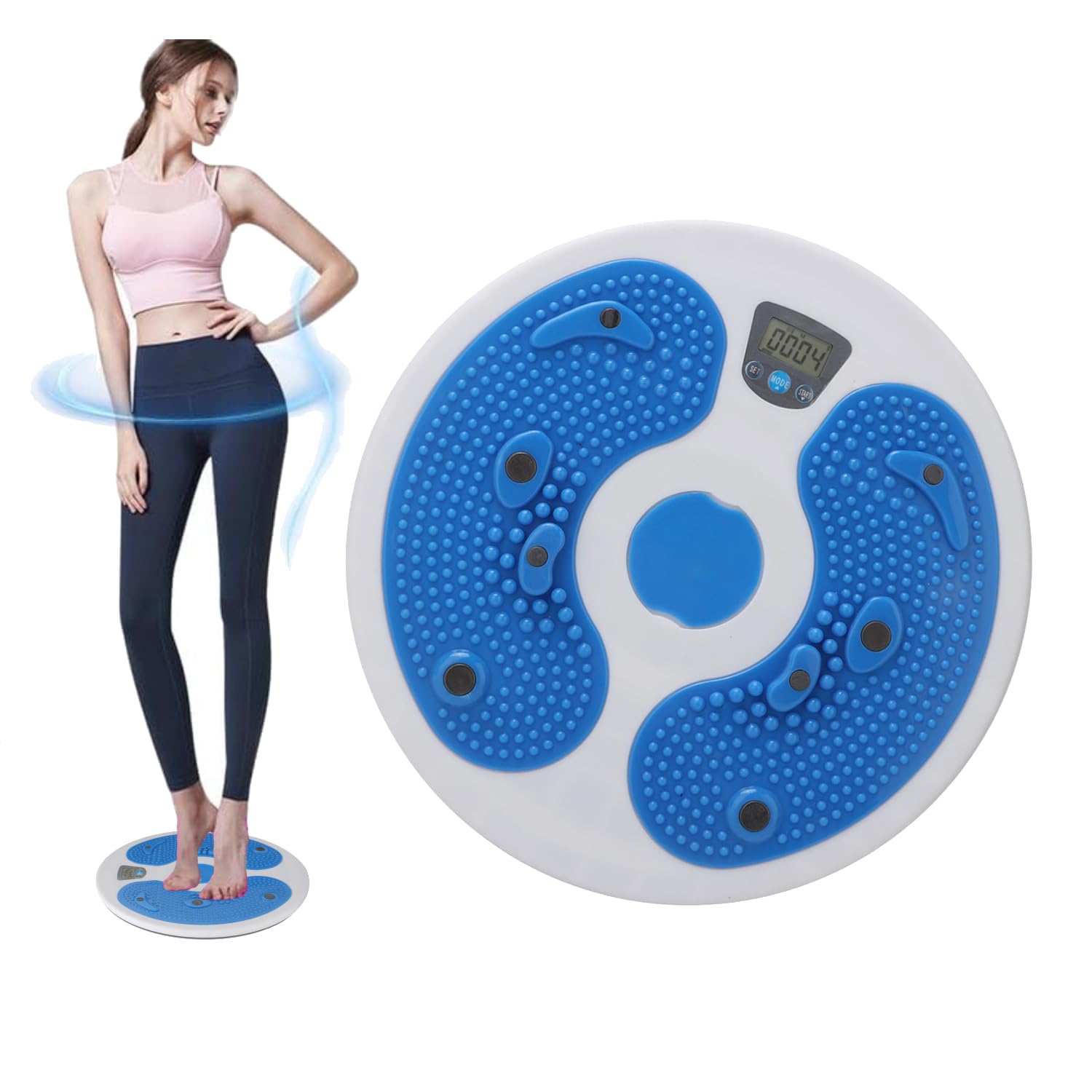 Waist Twister Disc, Body Shaping Waist Whispers Waist Twisting Disc Multi functional Twist Board Exercise with Massage Foot Sole for Home Fitness Gym Equipment