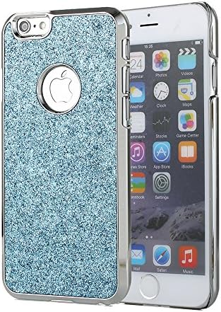 iPhone 6 Plus Case, oneCase™ Luxury Bling Glitter Crystal Rhinestone Chrome Plastic Hard Case Cover for Apple iPhone 6 Plus 5.5 inch with Screen Protector and Stylus (Glitter Light Blue)