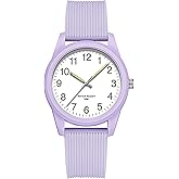 Pink Women's Watches Ladies Wrist Watch 5ATM Waterproof Minimalist Simple Design Luminous Analog Quartz Wristwatch Silicone Strap