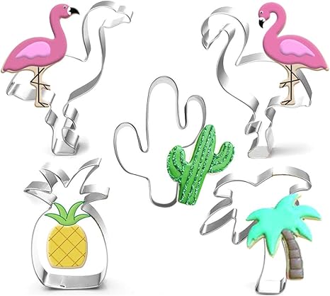 Amazon Urhomy ケーキ型 クッキーカッター形状セット ミニクッキー金型 ステンレス フォンダンモールド ウチワ サボテンケーキ型 パイナップルケーキ型 チーズプレススタンプ装飾 食品ベーキングツール パイナップル フラミンゴ キッチン用品キット 5個 セット