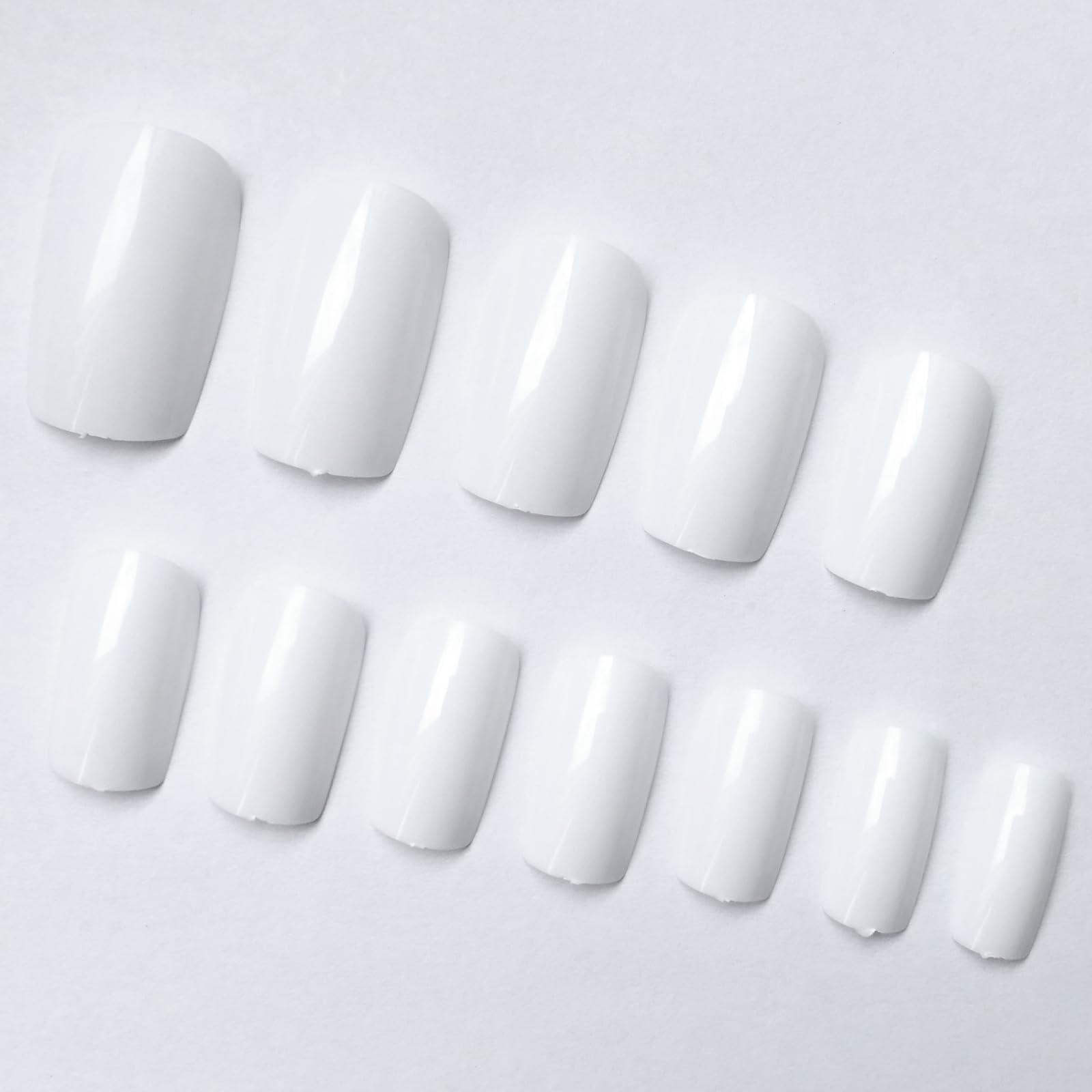 LoveOurHome 240pc White Press on Nails Medium Square Fake Nails Press ons Square Nail Tips Gel False Nails Colored Presson Artificial Fingernails & Glue Adhesive Tabs Women Girls Manicure Decor - Image 7