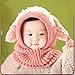 Taore Baby Girls Boys Winter Hat Scarf Earflap Hood Scarves Skull Caps (Pink)