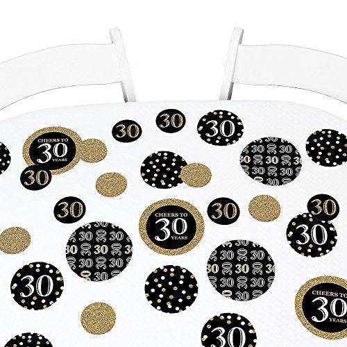 Big Dot of Happiness Adult 30th Birthday - Gold - Birthday Party Giant Circle Confetti - Party Decorations - Large Confetti 27 Count