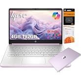 HP 14 Ultra-Light Laptop, 14" LED Anti-Glare, Intel N150, 4GB RAM | 128GB UFS + 64GB SD Card, for Student &amp; Home, 1-Year Office 365, Long Battery Life, Fast Charge, Webcam, Win 11 S, Lavender