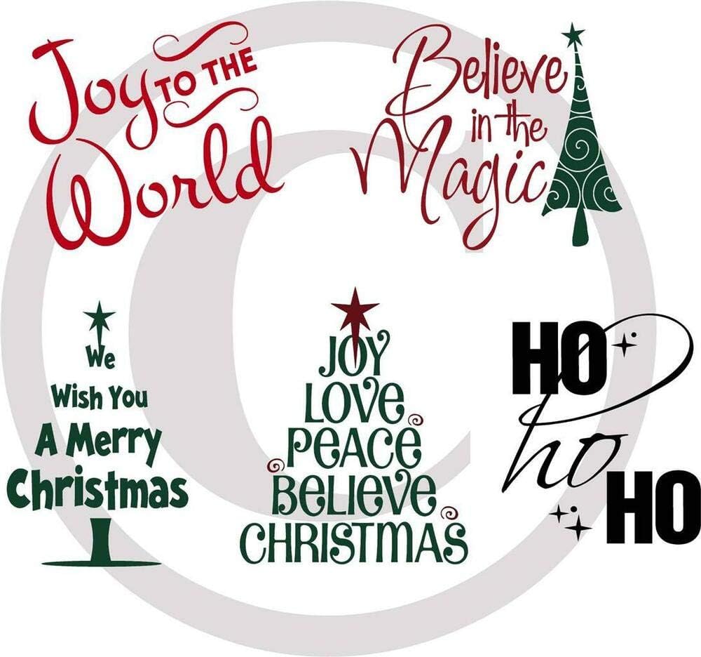 N Sunforest Set Of 5 Vinyl Decal Stickers For Glass Blocks Holiday