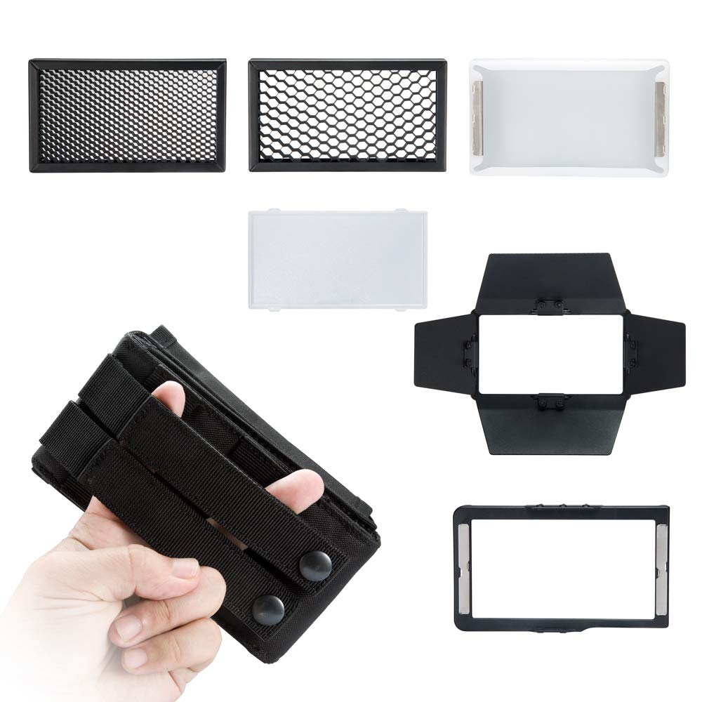 BOLING P1 Accessories Kit, BL-P1 Lumi Master Package with Diffuser/Barndoor/Softbox/Honeycomb Easy to Use