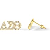 Sorority Shop Delta Sigma Theta Earrings — DST 18K Gold Plated Sorority Gifts Earrings, Long-Lasting Delta Sigma Theta Gifts for Women