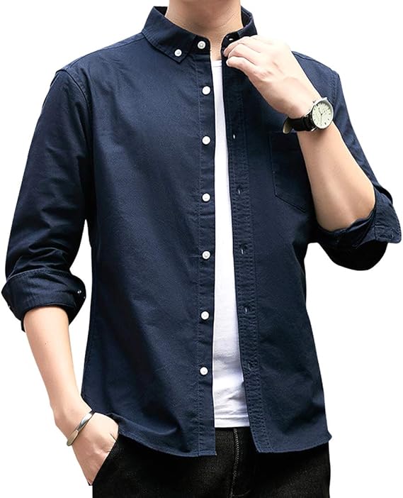 Amazon Hisitosa シャツ メンズ 長袖 秋服 カジュアル オックスフォード シャツ 綿 無地 おしゃれ ビジネス トップス 春 夏 秋 シャツ 通販