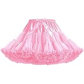 Penny Esther Women’s Petticoat Skirts Tulle Underskirts Chiffon Half Slips Fluffy Ballet Dress