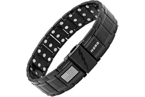 IHEARTDOGS Hero Company Titanium Magnetic Bracelet - Abrams Thunderbolt Tank Magnetic Therapy Bracelet with Link Removal Tool