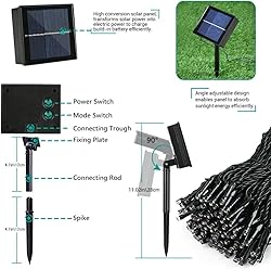 Joomer Solar Christmas Lights, 105ft 300 LED 8