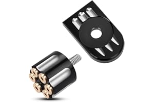 Beyisi Stainless Steel Seat Bolt Screw Cover Tab Mount Knob Black Kit Compatible with Harley Sportster Touring Softail Dyna CVO Electra Glide Street Glide 1996-2024- Revolver