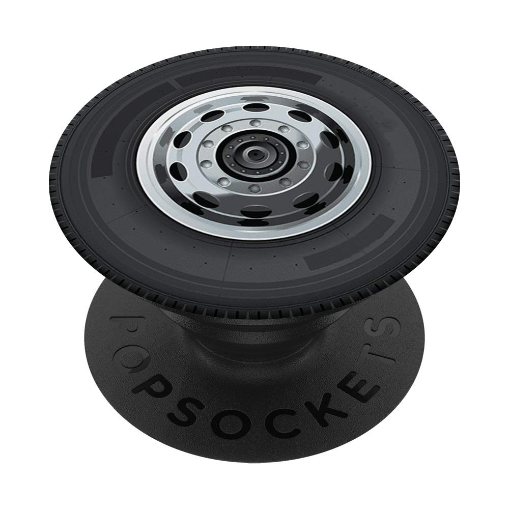 Truck Wheel Design Big Car Tire Gift for Truck Driver PopSockets PopGrip: Swappable Grip for Phones & Tablets