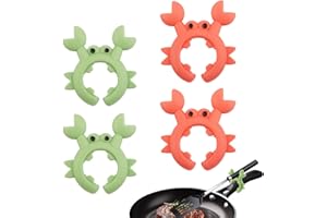 4pcs Crab Spatula Holder, Anti-Scalding Silicone Utensil Holder Crab Utensil Rest Crab Spoon Holder Adjustable Over Spill Sto