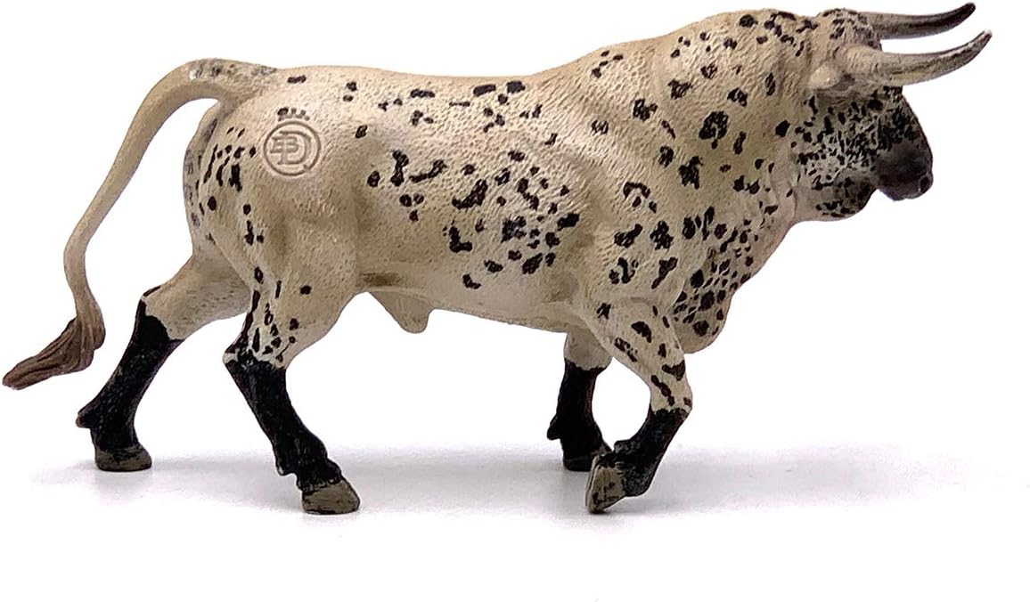 Deqube, Bravo Ensabanado Trotando Bull Figure, White, 17 x 8 x 4.2 (90110003), Assorted Colour/Model, White/Dark Grey Heather - Image 3
