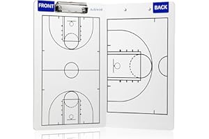 Basketball Clipboard for Coaches, Premium Durable Dry Erase Basket Ball White Board, Simplicity Sharpens Focus, Tactical Basketballs Coaching Clip Boards, Sporting Goods Clipboards, Achiwish