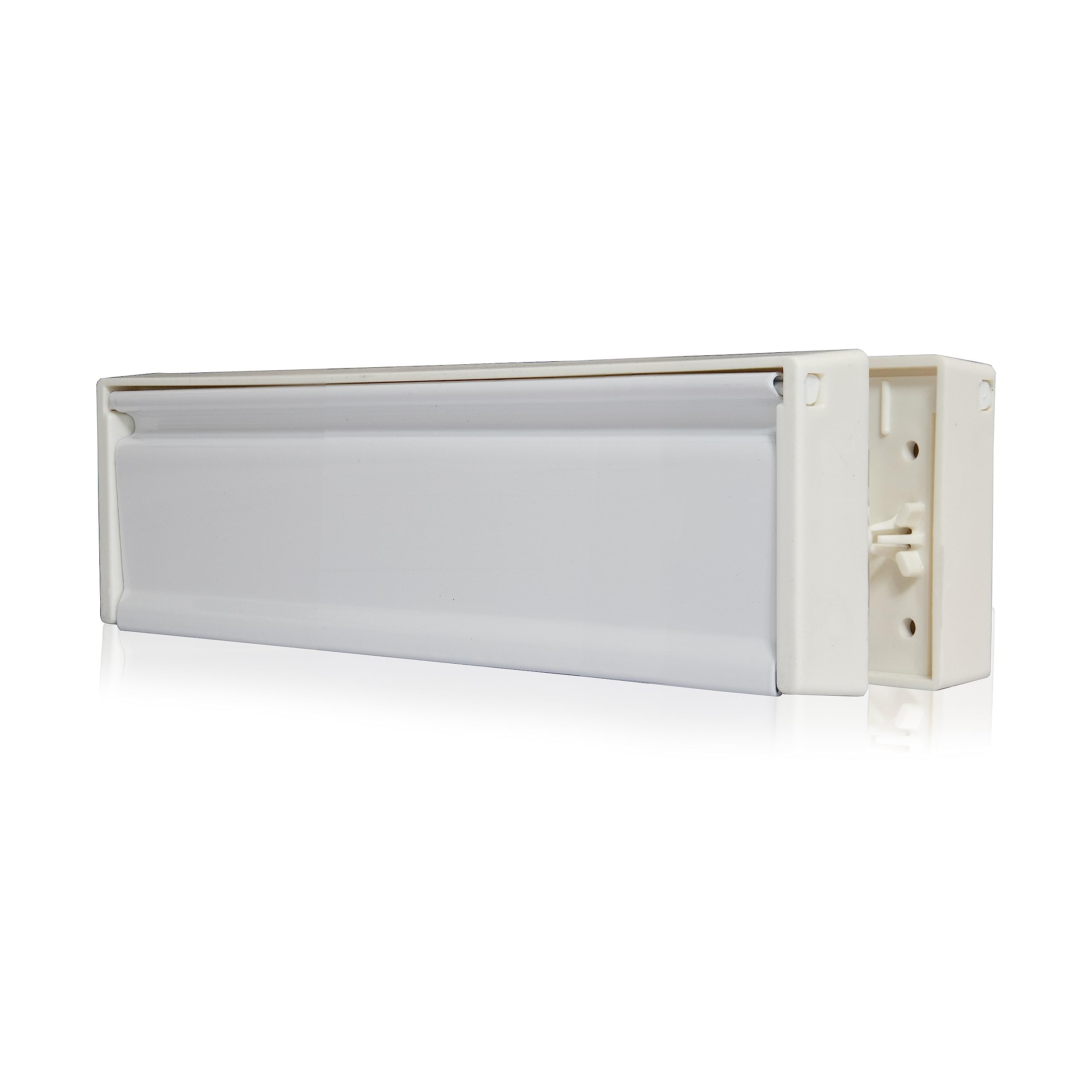 Xfort MailPlate Surround 10" Letterplate White, Premium Draught Proof Postal Letterbox, Telescopic Sleeved Letter Box For Wooden, Composite And uPVC Midrail Doors With 40-80mm Door Thickness.