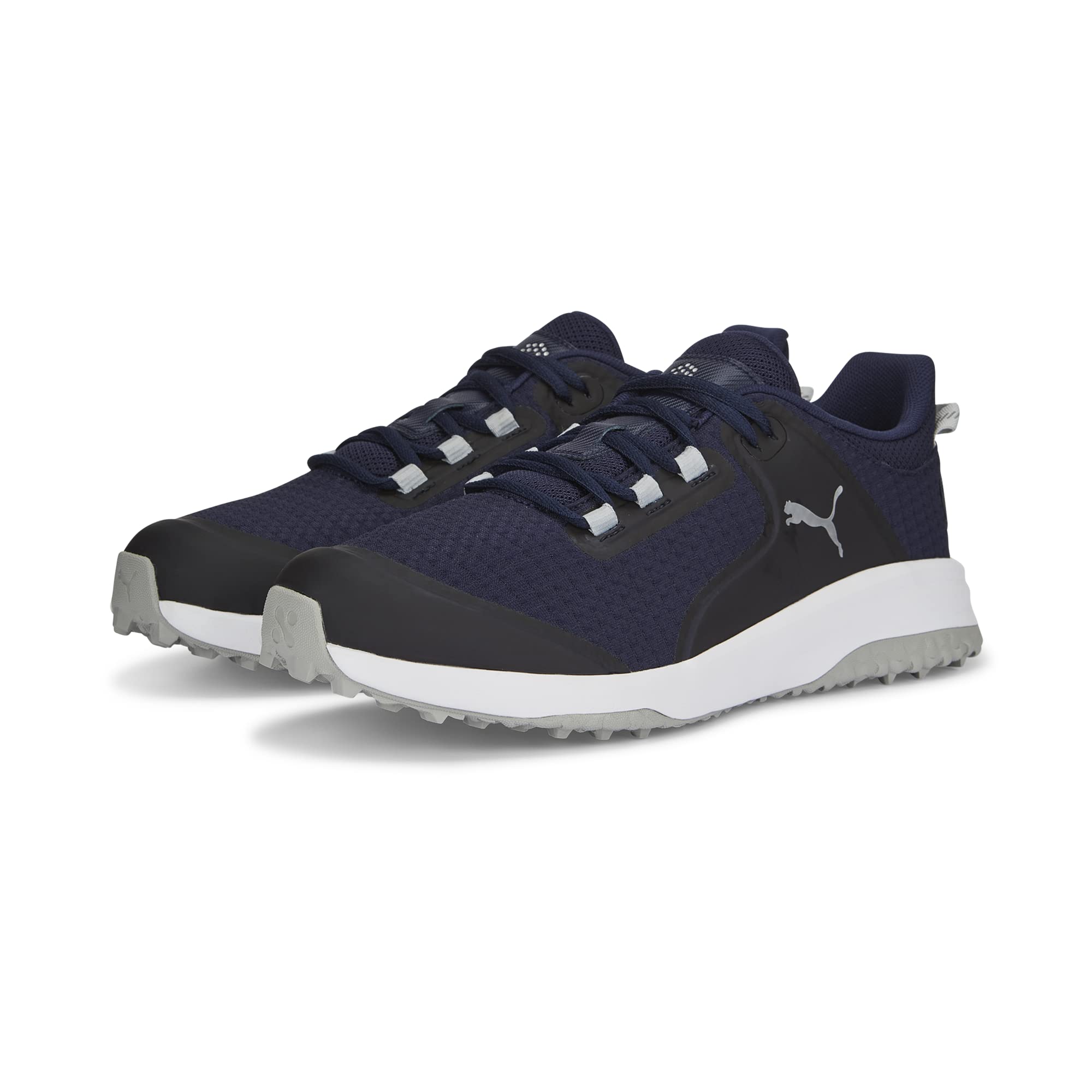 PUMA Men's Fusion Grip Golf Shoe, Navy Silver-Quiet Shade, 7.5 Image PUMA Men's Fusion Grip Golf Shoe, Navy Silver-Quiet Shade, 7.5 Image