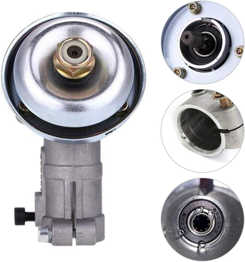 Gancon Trimmer Gear Head, 26mm Round, 9 Teeth, Silver, Aluminum Alloy, Ideal for Garden Tools