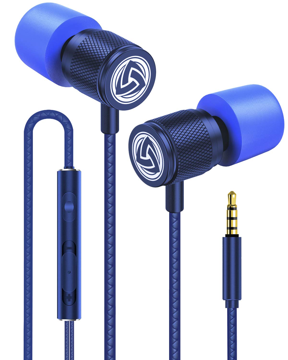 Photo 1 of LUDOS Ultra Wired Earbuds in-Ear Headphones, 5 Years Warranty, Earphones with Microphone, Noise Isolating Ear Buds, Memory Foam for iPhone, Samsung, School Students, Kids, Women, Small Ears - Blue