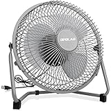 OPOLAR 9 Inch Metal Desk Fan, Enhanced Airflow, Lower Noise, USB Powered ONLY, Two Speeds, Perfect Personal Cooling Fan for Home Office-Gray
