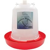 Little Family Members Chicken Waterer 1.5-Gallon Metal Handle Poultry Drinker | Large Capacity Poultry Waterer | for Chickens, Ducks, Baby Chicks, Chickens, Turkeys and More