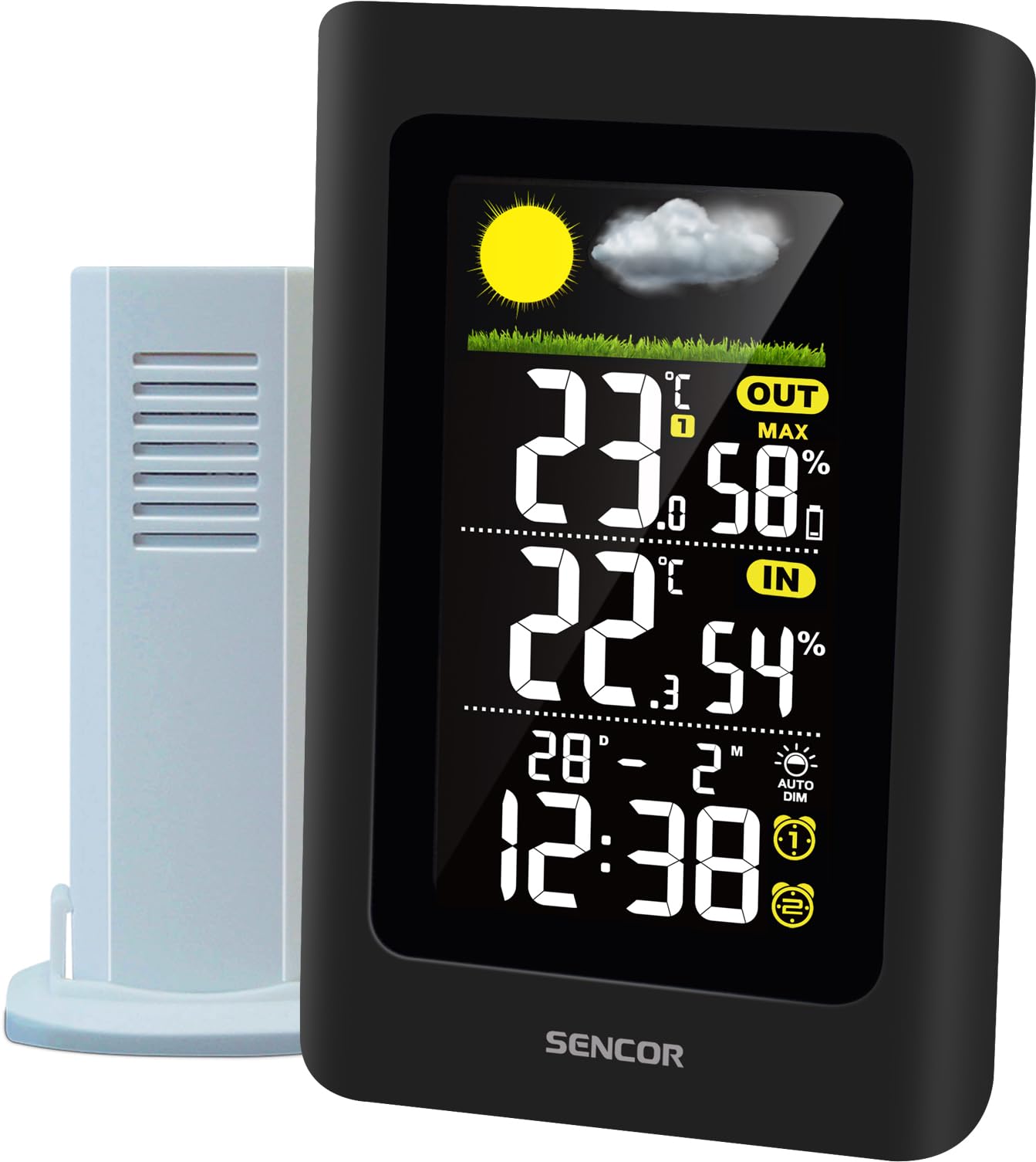 Sencor SWS 4270 Wireless Digital Weather Station with Outdoor Sensor, 24h Forecast, Indoor Outdoor Thermometer, Hygrometer, Barometer, Time Display, Alarm Clock, Colour LCD Display