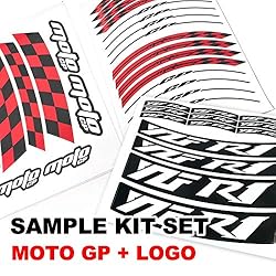 MC MOTOPARTS 17 inch Wheel Rim Stickers Decals Tape