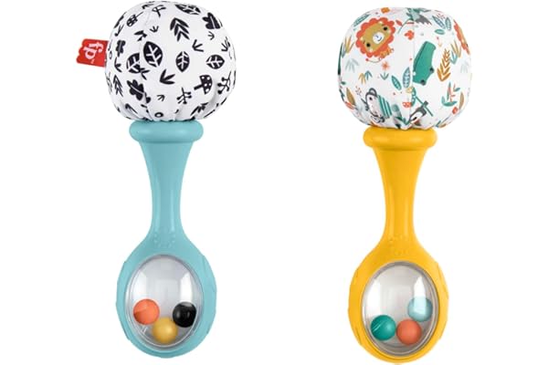 Fisher-Price Rattle ‘n Rock Maracas baby rattle sensory toys for newborn babies ages 3 months and older