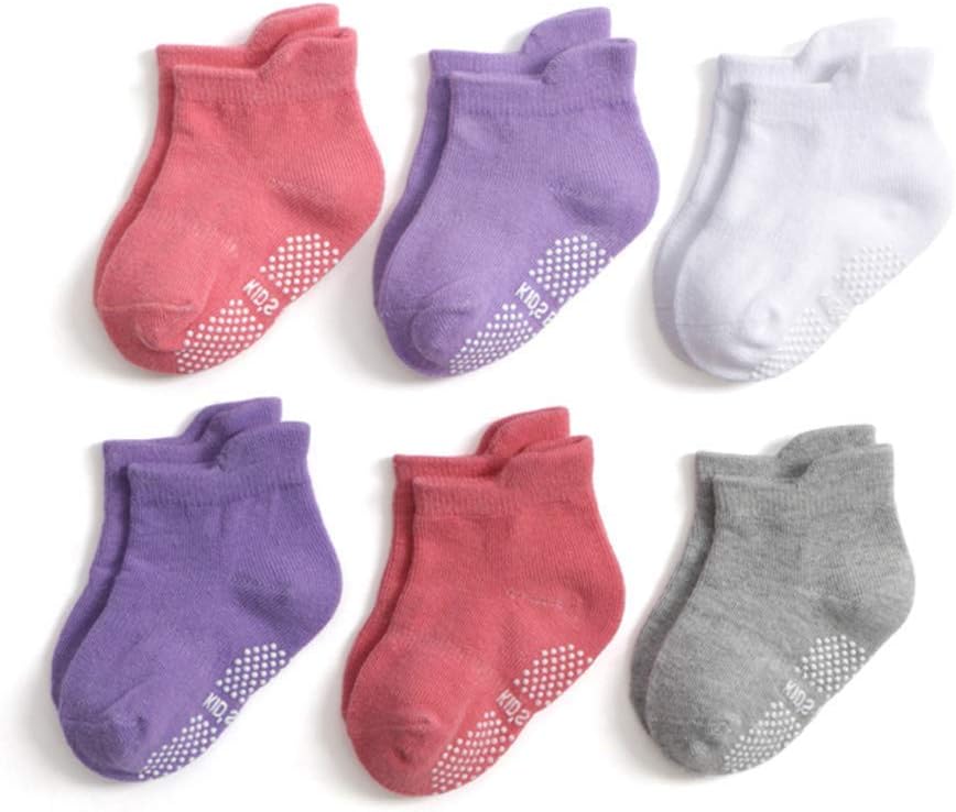 Baby Socks Non Slip 6 Pairs Anti Skid Ankle Socks Infant Baby Girls Boys Toddler Grip Ankle Socks