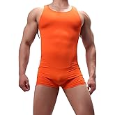 YUFEIDA Men's Athletic Supporters Bodysuit Slim Fit Active Wrestling Leotard Stretchy Base Layers Jumpsuit Boxer Singlet