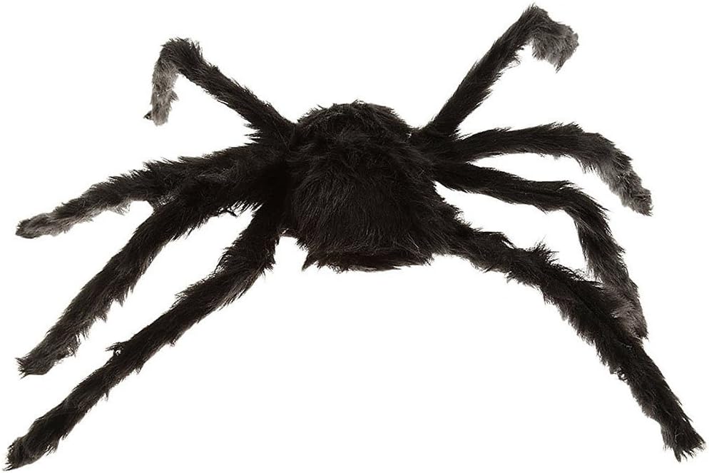 WINOMO Black Spider Halloween Decoration Haunted House Prop Plush Spider Scary Decoration 12" - Image 4
