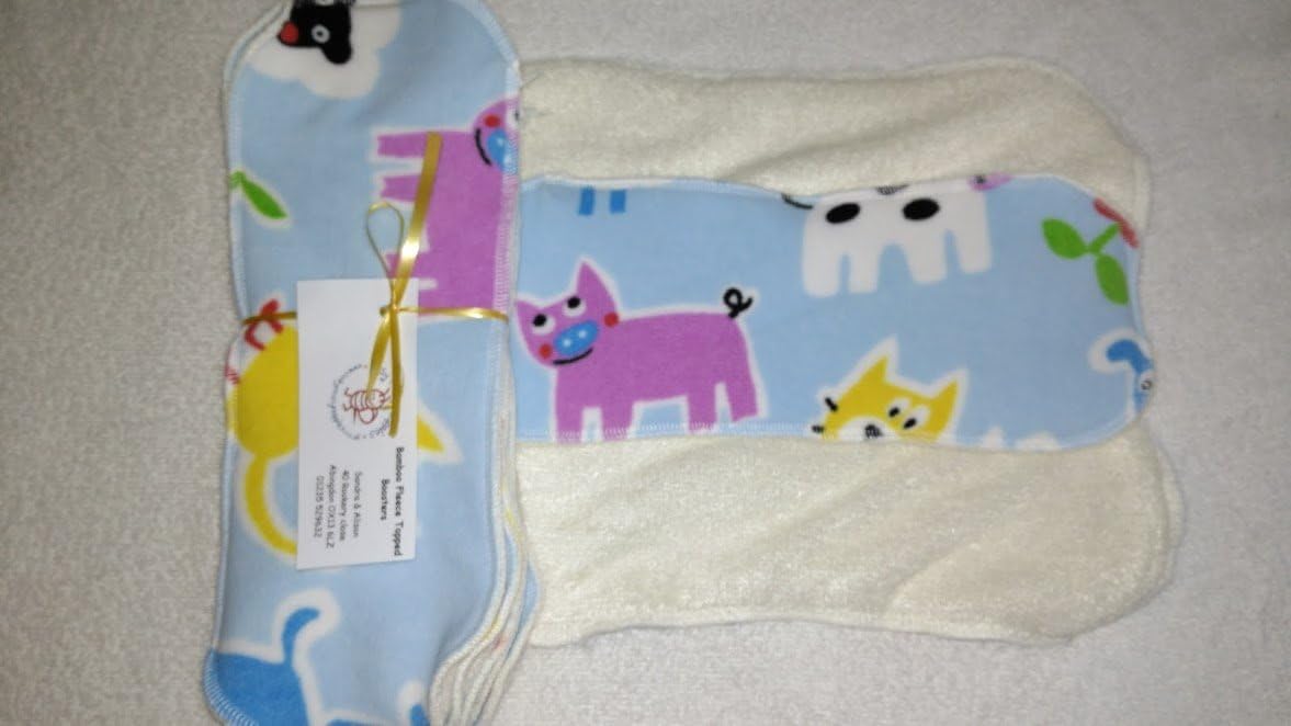 Easy Peasy Bamboo Fleece Topped Nappy Booster pk 5 Boy Prints