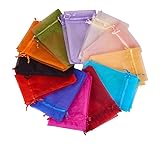 Pandahall 200PCS 4x6 Inches Mixed Color Organza Gift Bags with Drawstring