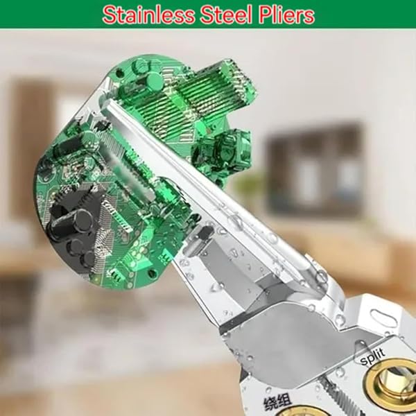 8 IN 1 WIRE STRIPPER WITH VOLTAGE TESTER, ELECTRIC PLIERS, 2025 NEW UPGRADE MULTI-FUNCTION ELECTRIC WIRE STRIPPING TOOL FOR CUTTING AND PULLING PLIERS, ELECTRICIAN REPAIR TOOL (GREEN)