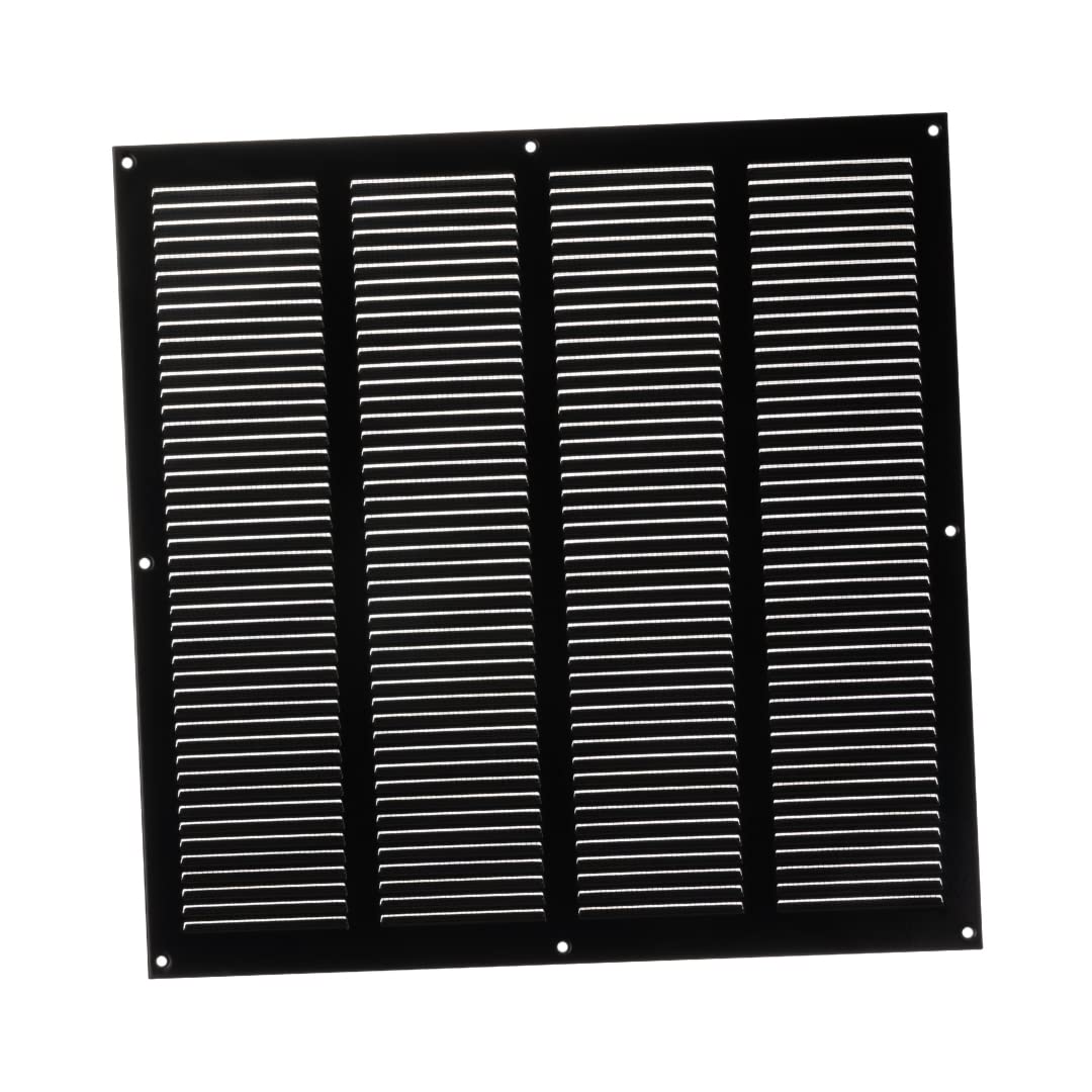 400 x 400 mm Black Ventilation Grille Insect Protection Exhaust Air Supply Metal Grille